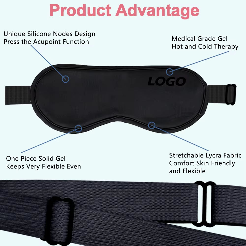 Customized Light-Blocking Eye Mask Gel Pack Hot & Cold Ice Packs Relaxation Comfort Silk Eye Mask for Sleeping