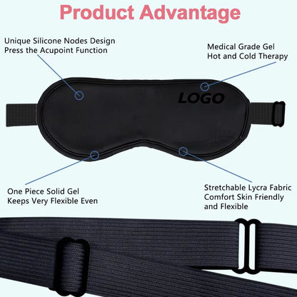 Customized Light-Blocking Eye Mask Gel Pack Hot & Cold Ice Packs Relaxation Comfort Silk Eye Mask for Sleeping