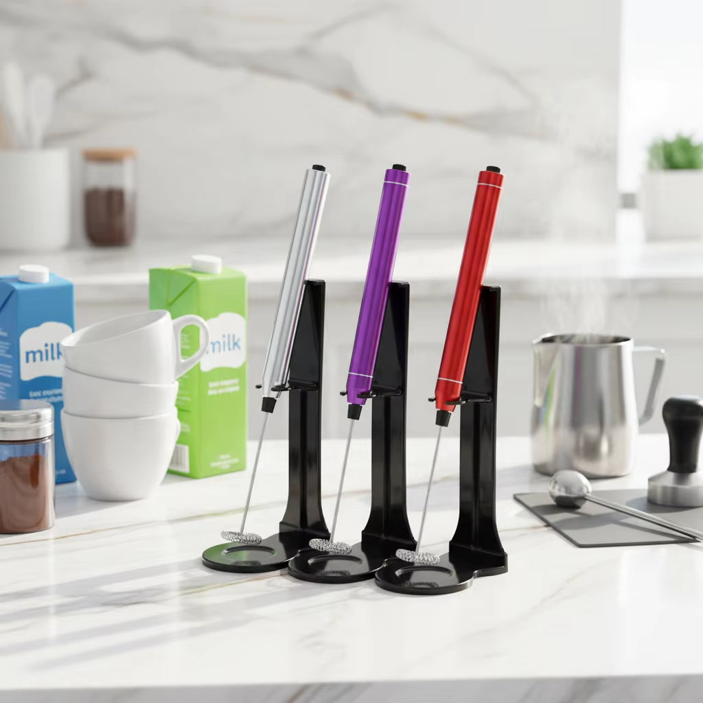 Pailite Powerful Handheld Electric Milk Frother Stainless Steel 304 Eco-Friendly Milk Frother Handheld with Battery Operation