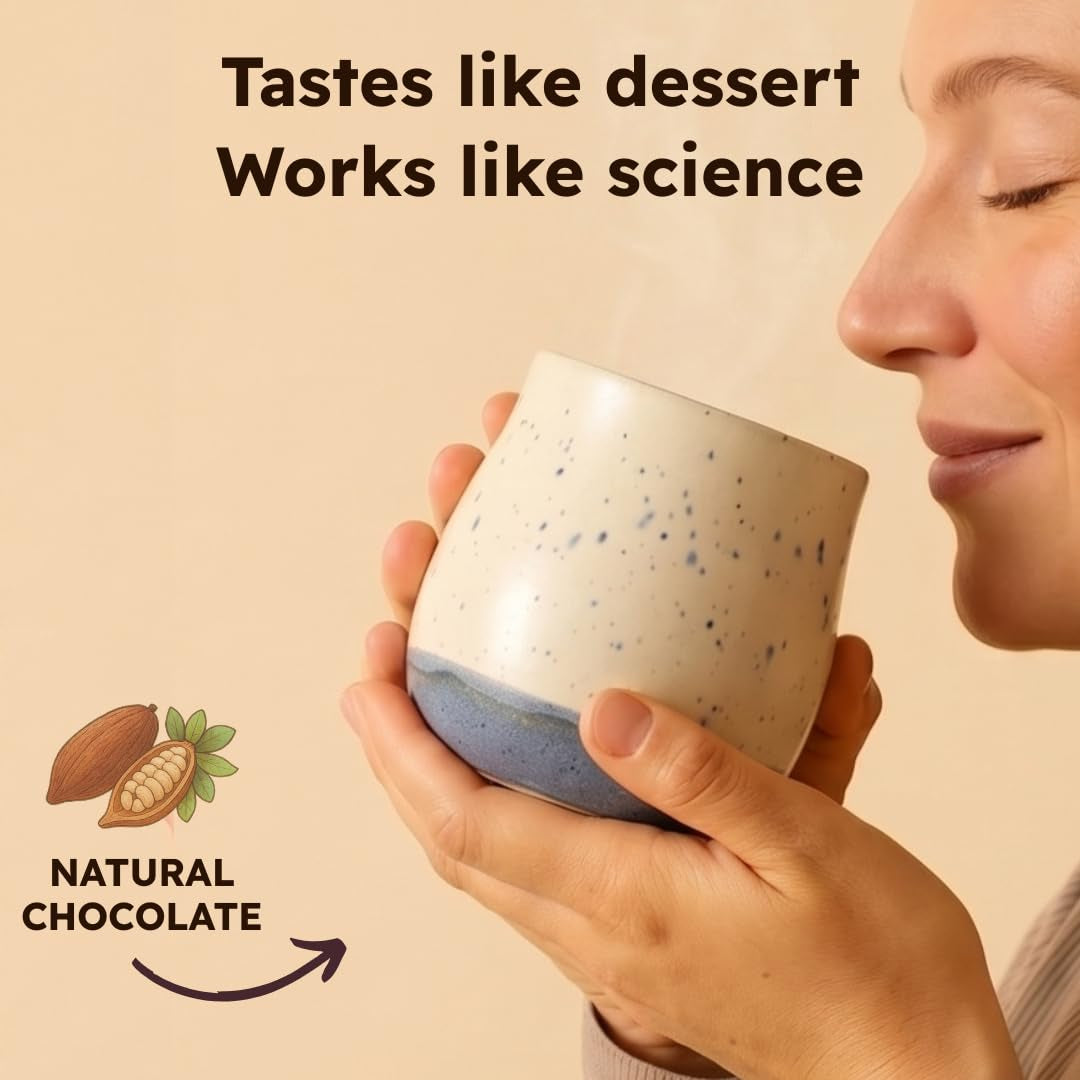 Sleep Cocoa for Chocolate Lovers – with Magnesium Glycinate, Ashwagandha, Reishi Mushroom & L-Theanine – Bedtime Sleep Aid Drink for Adults – No Melatonin, Added Sugar, or Artificial Flavors