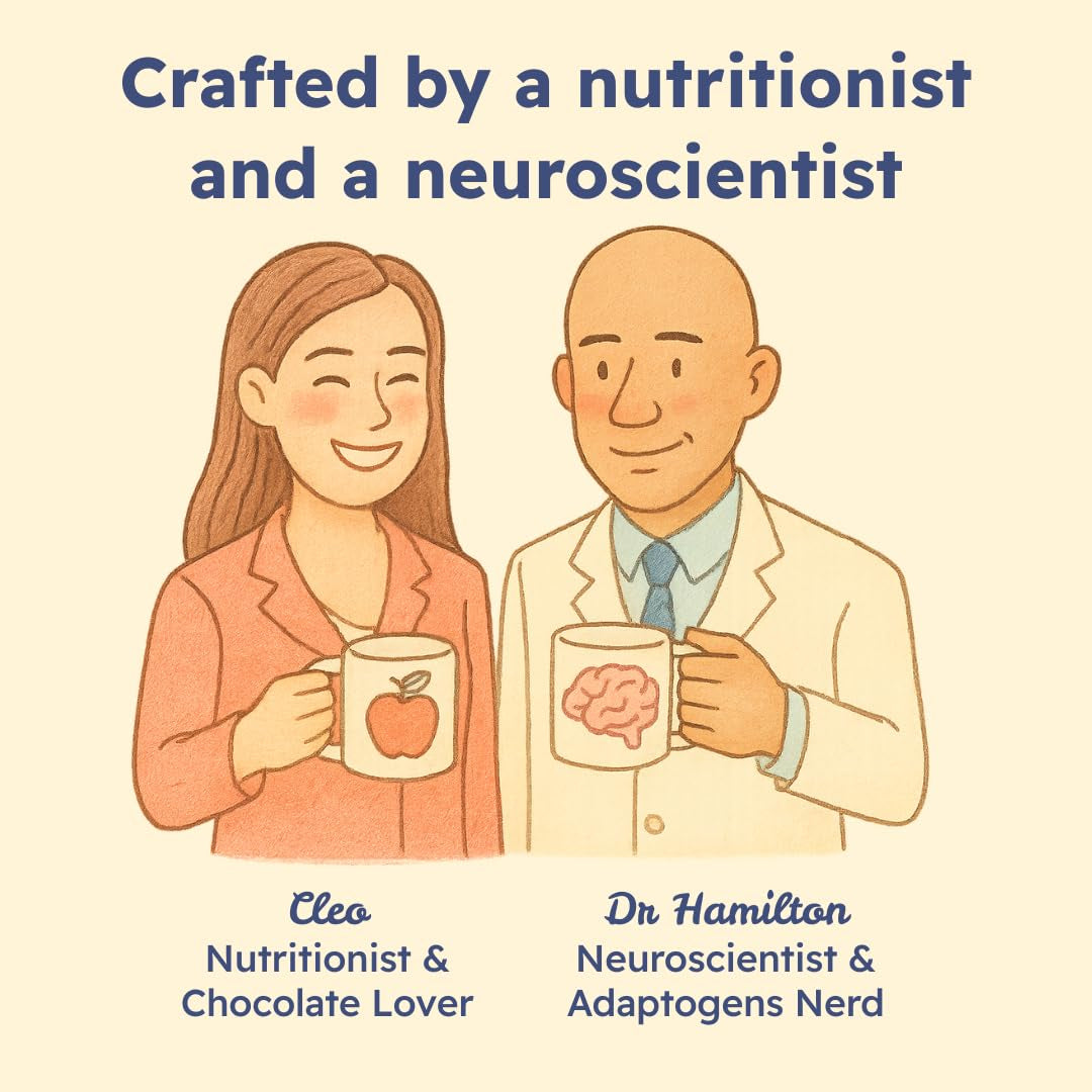 Sleep Cocoa for Chocolate Lovers – with Magnesium Glycinate, Ashwagandha, Reishi Mushroom & L-Theanine – Bedtime Sleep Aid Drink for Adults – No Melatonin, Added Sugar, or Artificial Flavors